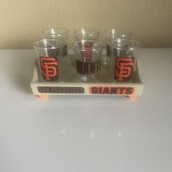 SF Giants Shot Glasses W/ Tray Set