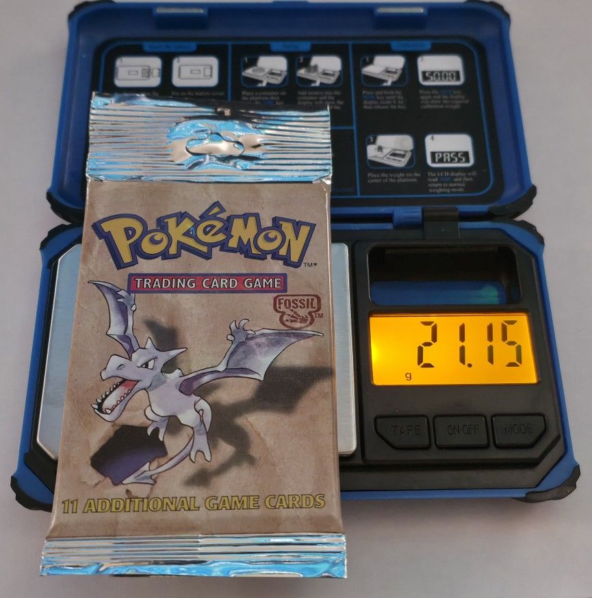🔥 Pokémon Fossil Long Crimp Booster Pack – Aerodactyl Artwork – 21.15g Heavy – Vintage WOTC Unlimited 🔥
