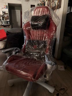 Red Gaming Chair with Headrest Pillow