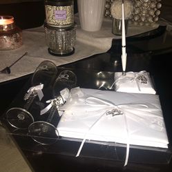 Wedding Signing Book And toasting Glasses 