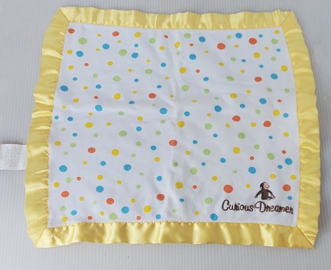 Curious George Dreamer Lovey Security Baby Blanket Colorful Polka Dot Monkey