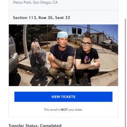 Blink 182 Ticket