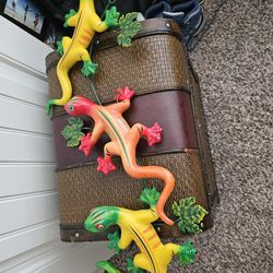 Set Of 3 Lizards For Outdoor 