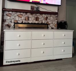 White 9 drawer dresser