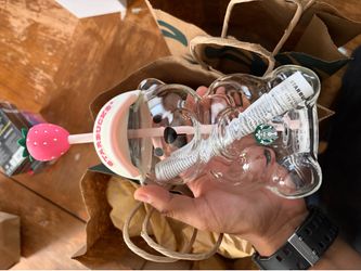 Starbucks barista strawberry bear cup brand new with receipt from Starbucks!