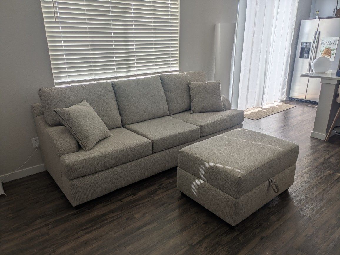 95" Couch and Ottoman (Living Spaces)