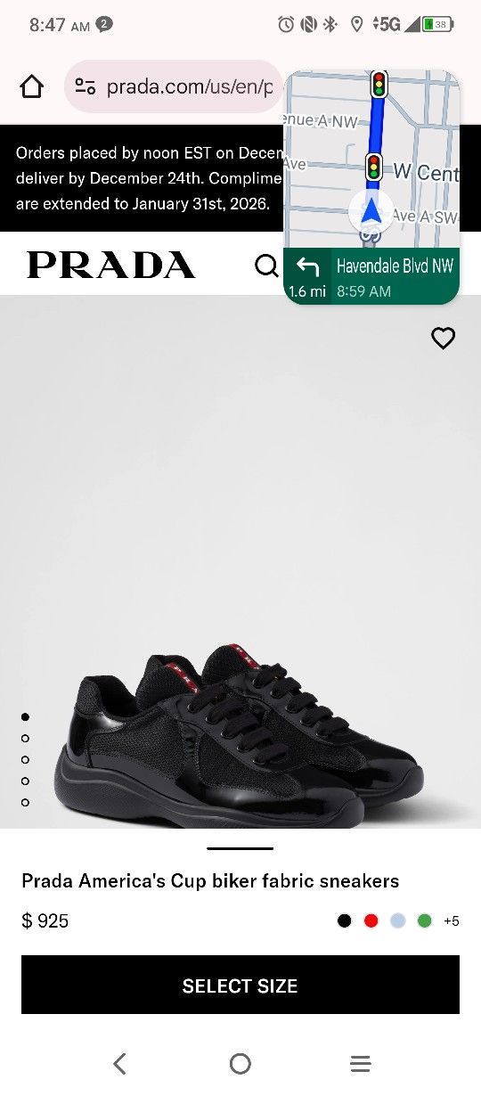 Prada America's Cup Size 9 Mens