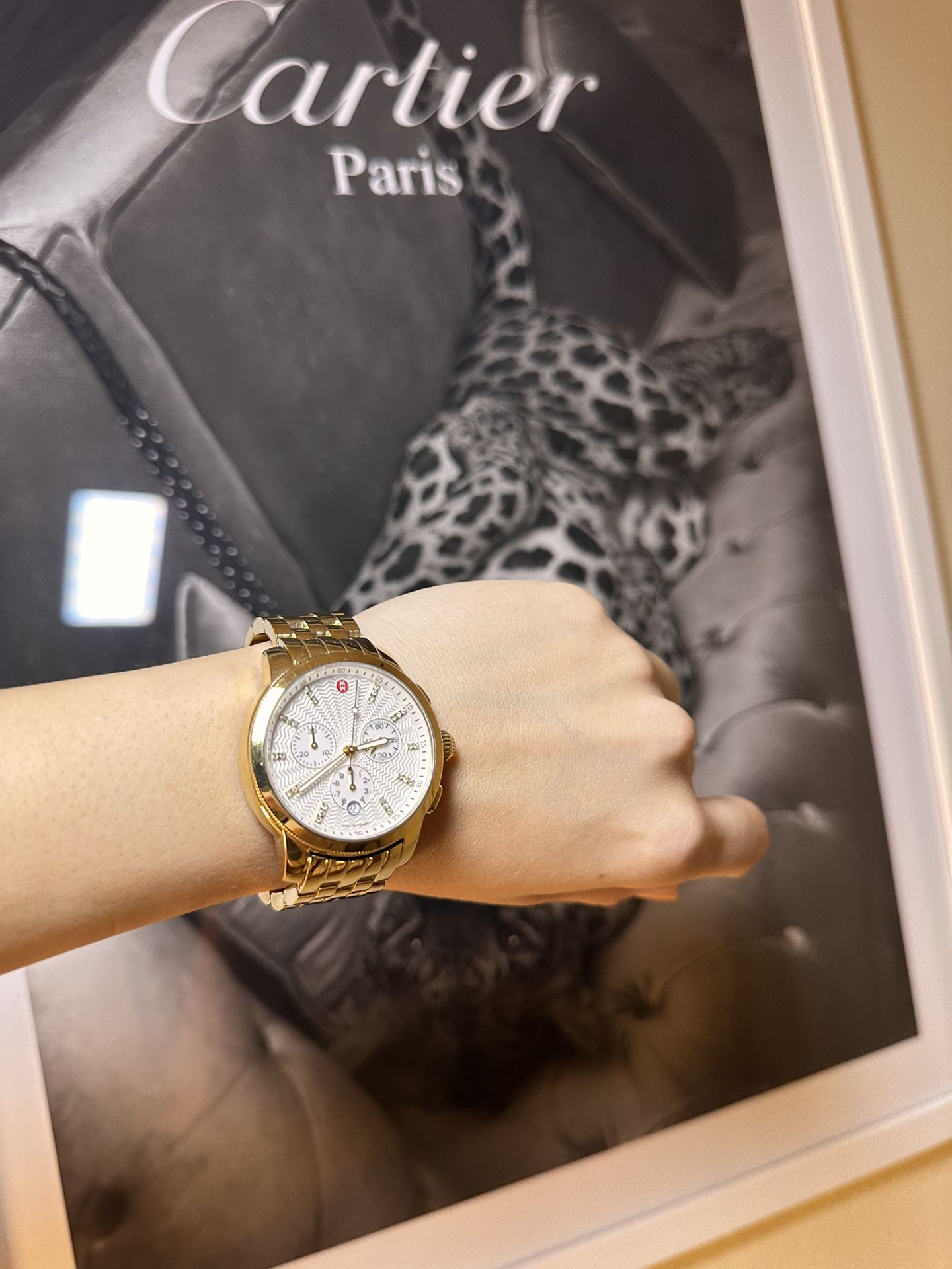 Michele Uptown Gold and Diamond watch 39mm/18mm