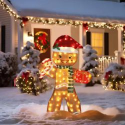5 ft. Gingerbread Man Outdoor Christmas Holiday Yard Decoration Warm White LED