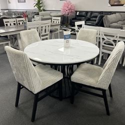5PC Round Dining Table Set 