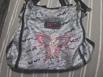 Betty Boop Silver Handbag with Sequin Detail