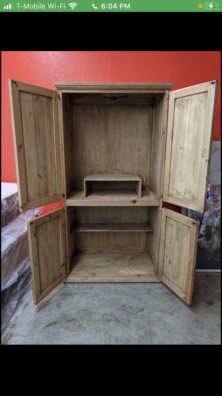 Rustic Natural Wooden TV Cabinet ONLY $399!! $39 Down, Take It Home Today