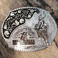 Belt Buckle.  Cowboy Up. Bulls Only Riders. Bull Rider.