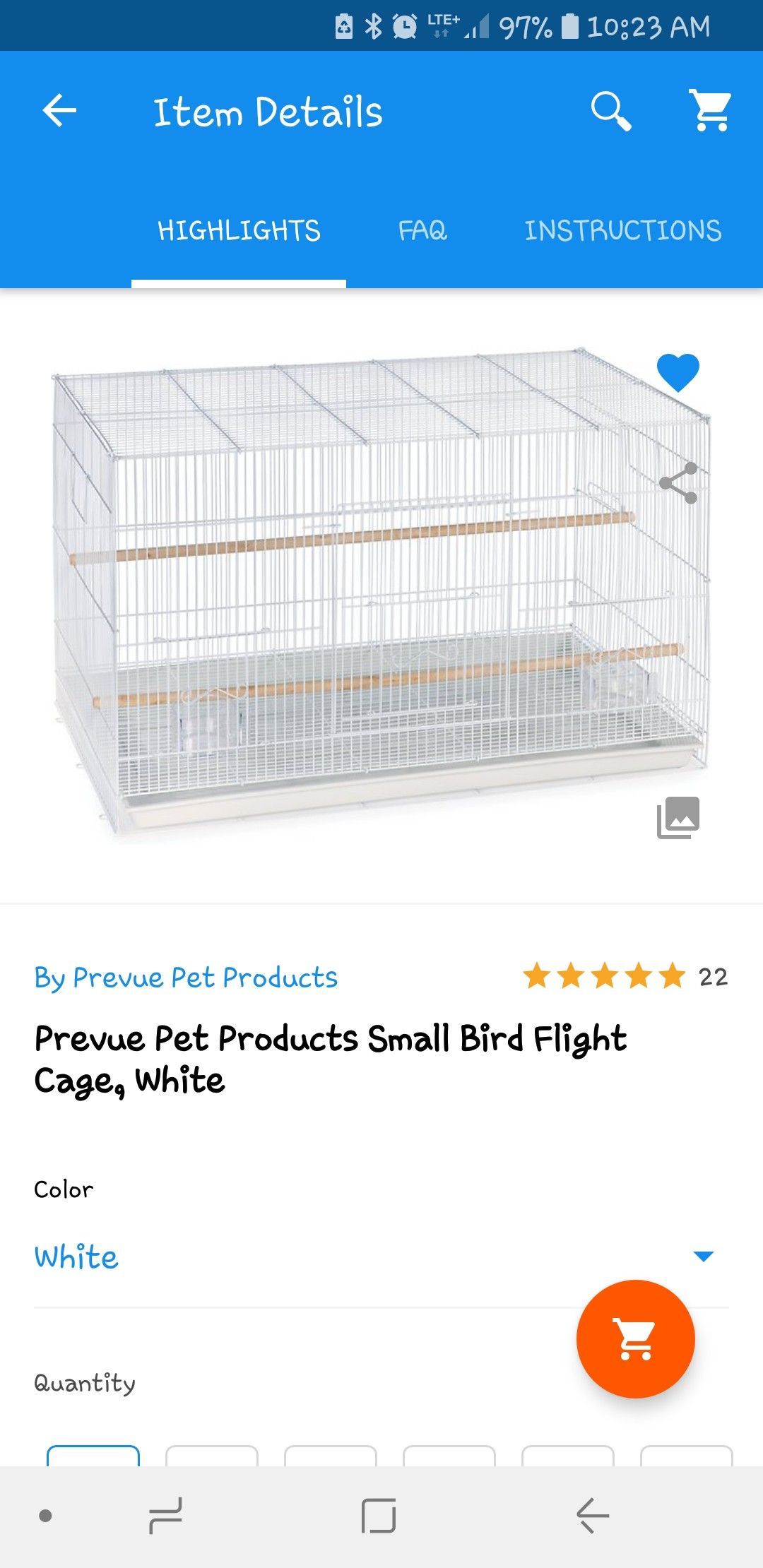 Prevue small flight bird cage