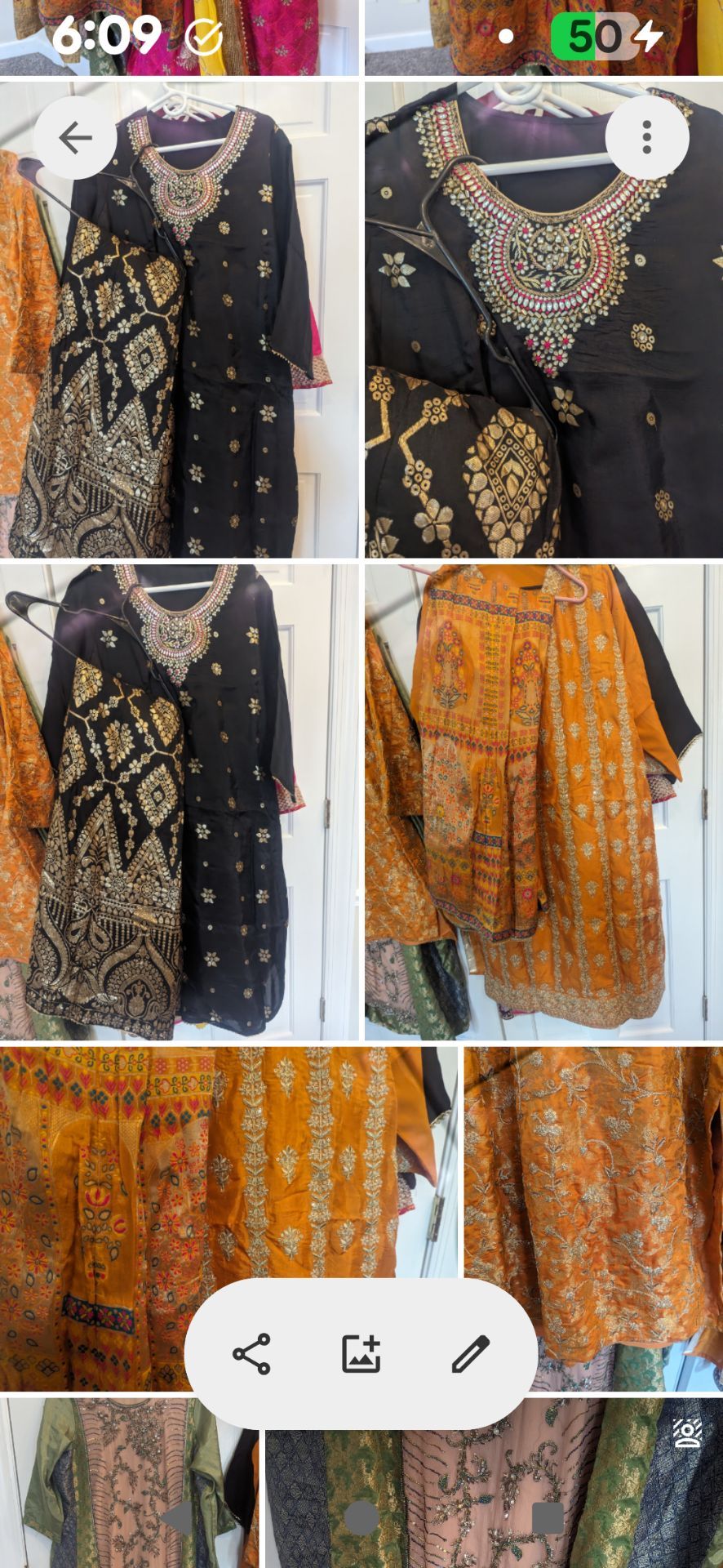 Beautiful Indian Pakistani dresses garara sharara lehga long dreses all new silk crape chiffon