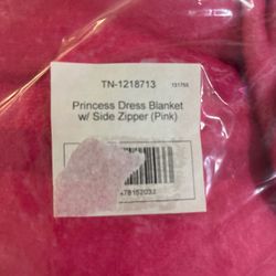 Pink Princess Dress Blanket with Side Zipper