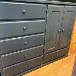 Large Pine Wardrobe Grey Color 