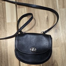 Vintage Small Black Leather Crossbody 
