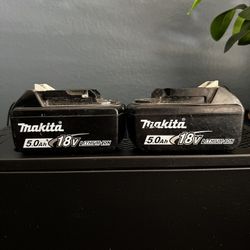 Makita 18v 5.0Ah Batteries (2)