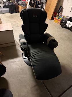HOMCOM Black Recliner Chair with Footrest