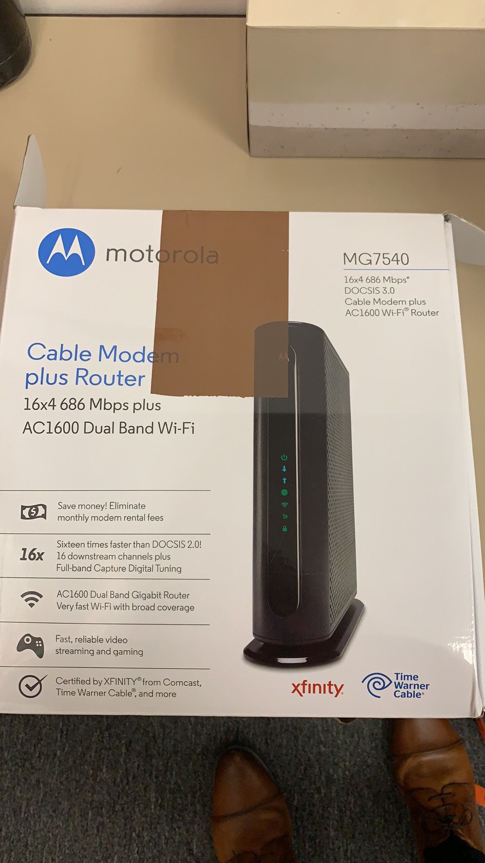Motorola mg7540 modem and router