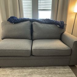 Pottery Barn part sectional   Loveseat Gray Square Arm Sofa Modern Couch