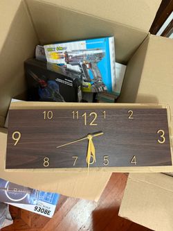 Rectangular Wood Grain Wall Clock