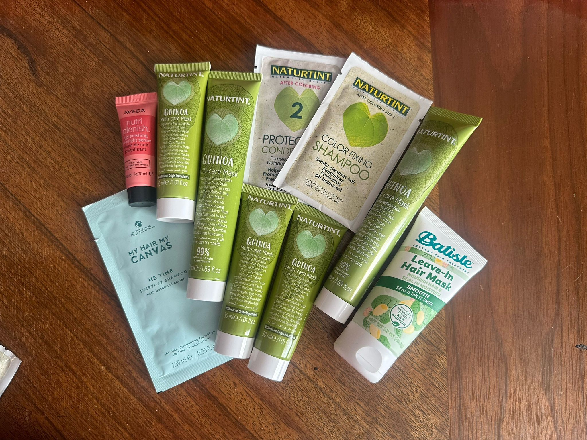 New! 5 Naturtint Hair Mask quinoa ( 50ml & 30 ml) + Batiste Leave-in, Aveda +