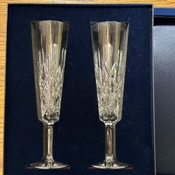 Tiffany & Co. Floret Champagne Pair Set Wine Glasses 