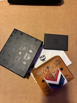 MCM x Chevron Zip around Wallet (card holder)