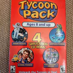 Tycoon Pack Scholastic 4 PC CD-ROMs; Moon, Mall, Sea, School