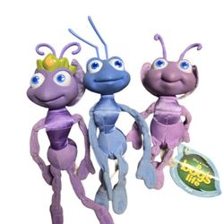 Bugs Life Princess Atta, Flik,  Dot  6"plush with vinyl heads