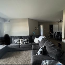 Gray Wrap Around Sectional