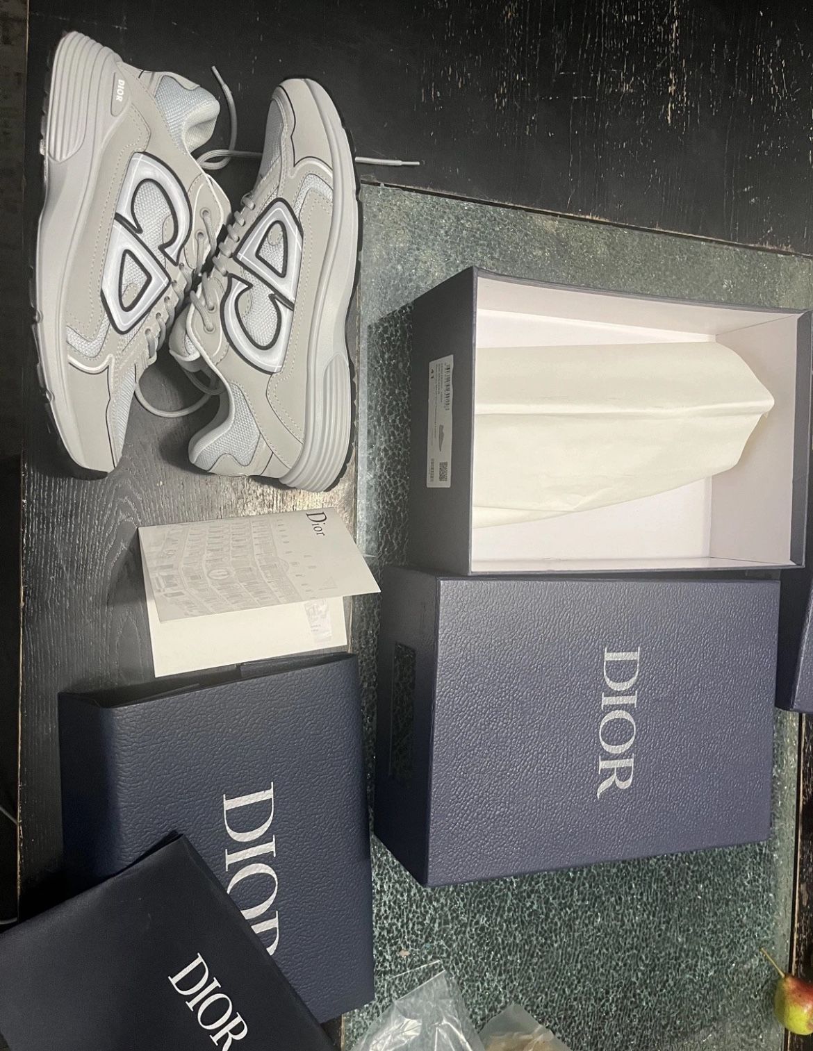 Cream and brown Christian Dior trainers