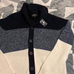 Express Men’s Sweater, Button Up/ Large 