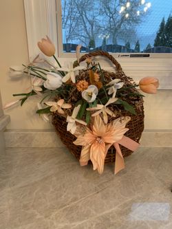 Silk Flower Wall Basket