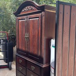 Free Solide Wood Armoire With Built In Power Outlets