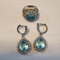 925 Sterling Ring And Earrings 