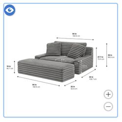 Wills Oversized Accent Chair – Gray Fabric