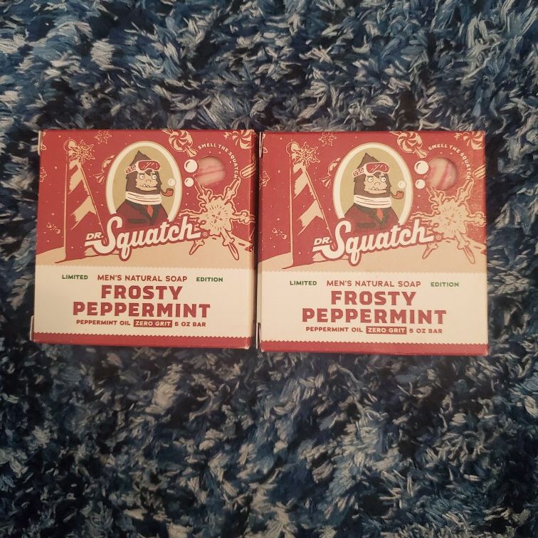 Dr squatch frosty peppermint bar soap limited edition