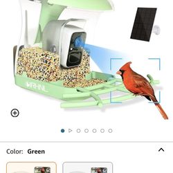 Bird feeder with HD camera and solar panel