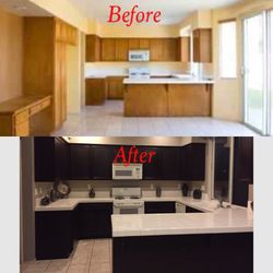 Re staining cabinets