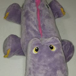 Purple Stuffies Stomper The Dinosaur 23"  Pocket Pouch Plush Animal Zipper Mouth