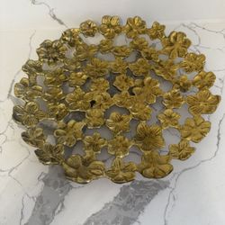 Flower Gold Decor Plate 