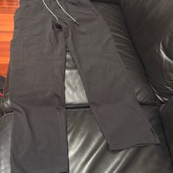 black jogger-style Scrub Pants 