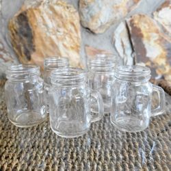 Set of 6 Miniature Mason Jar Glasses
