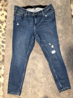Calvin Klein Jeans Dark Blue Distressed Skinny Jeans Size 18W