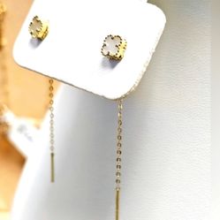 💛18k Mother of Pearl tictac earrings