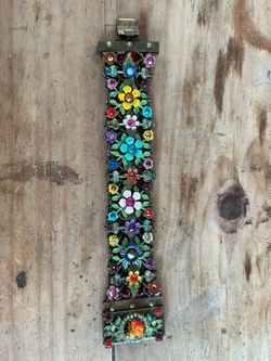 Vintage Colorful Floral Bracelet