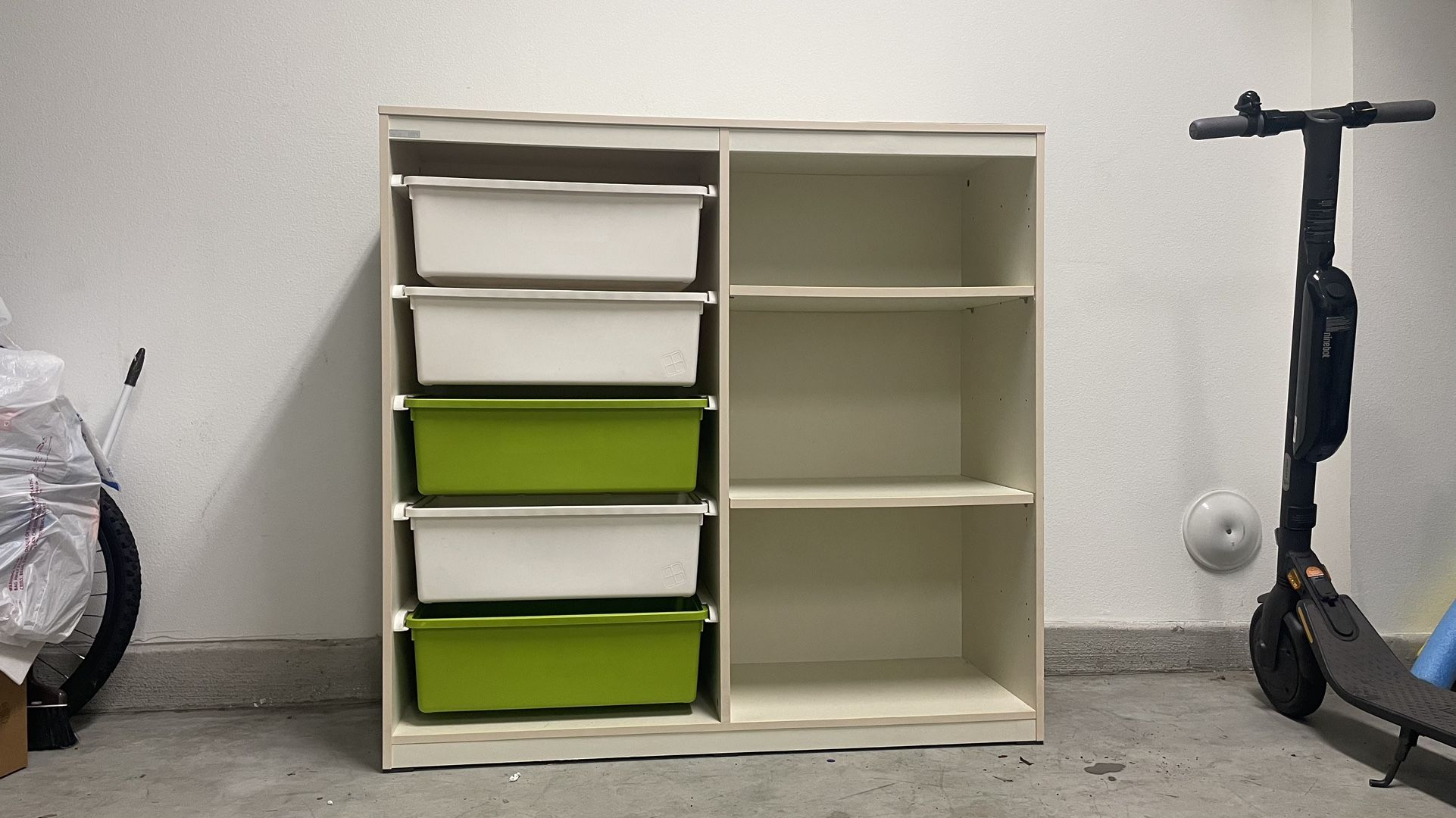 Organized furniture with drawers and shelves